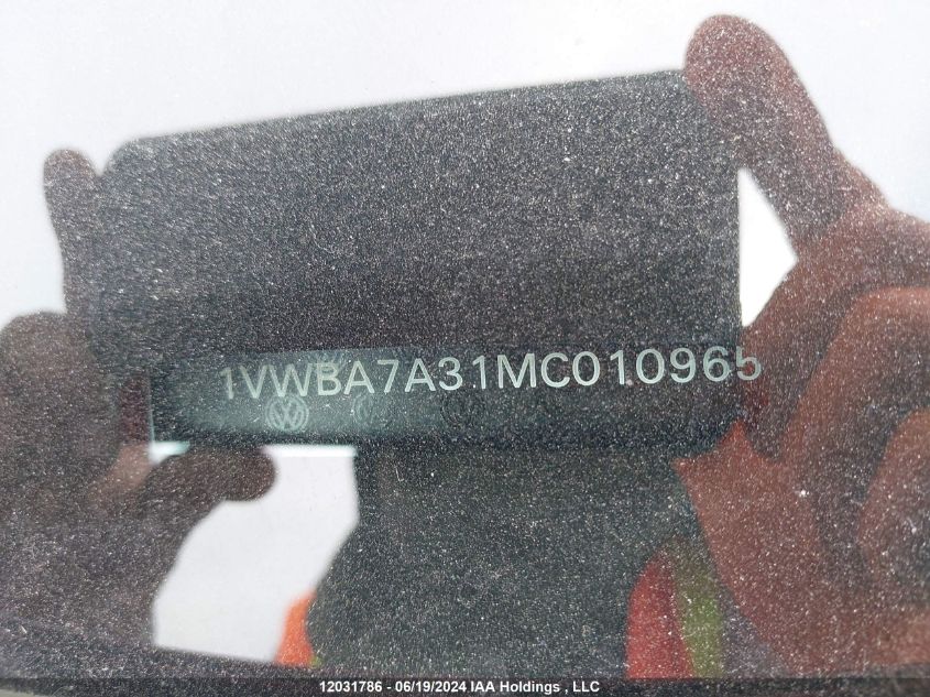 2021 Volkswagen Passat VIN: 1VWBA7A31MC010965 Lot: 12031786