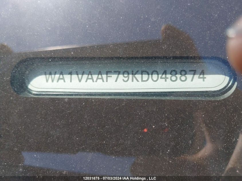 2019 Audi Q7 VIN: WA1VAAF79KD048874 Lot: 12031875