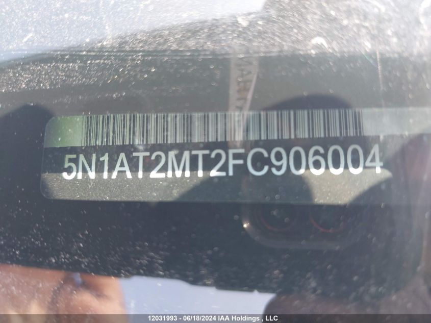 2015 Nissan Rogue S/Sl/Sv VIN: 5N1AT2MT2FC906004 Lot: 12031993