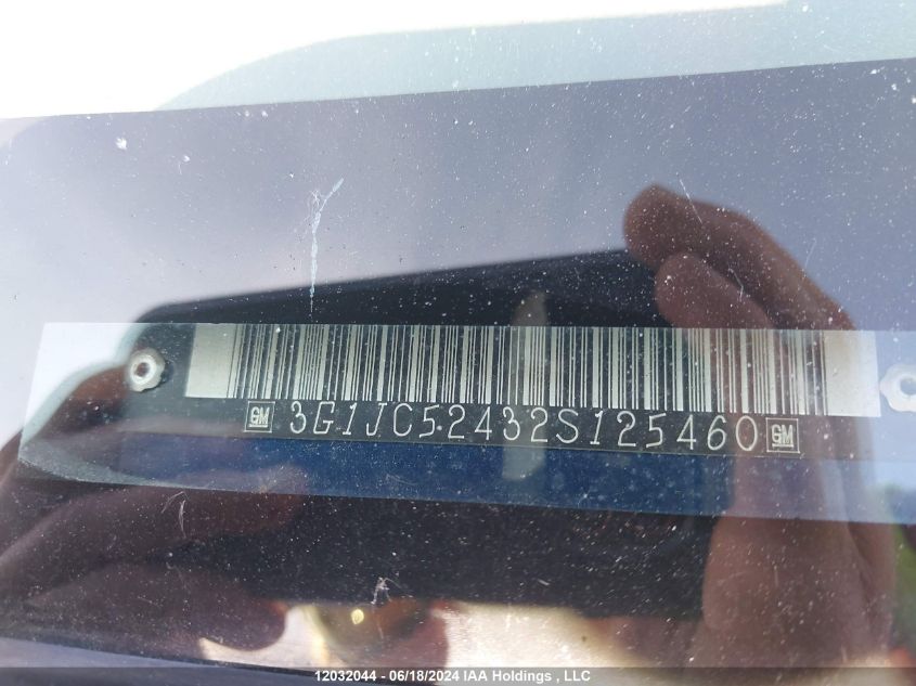 2002 Chevrolet Cavalier VIN: 3G1JC52432S125460 Lot: 12032044