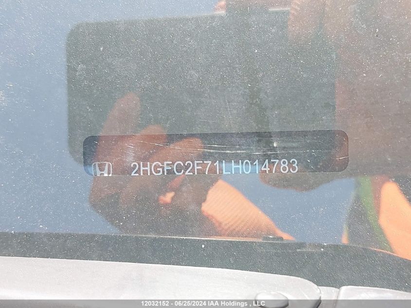 2020 Honda Civic Sedan VIN: 2HGFC2F71LH014783 Lot: 12032152