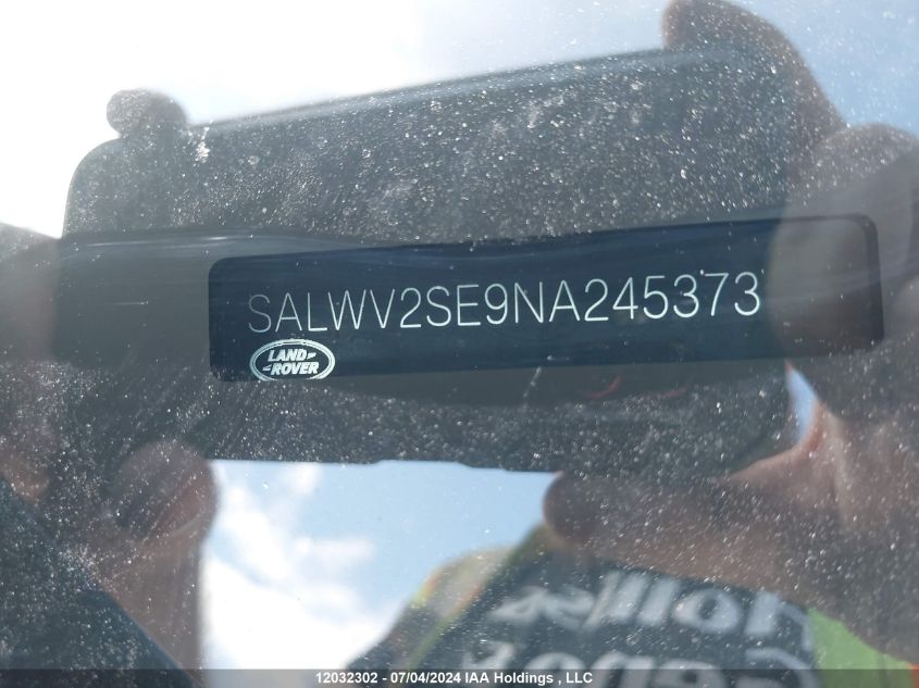 2022 Land Rover Range Rover Sport VIN: SALWV2SE9NA245373 Lot: 12032302