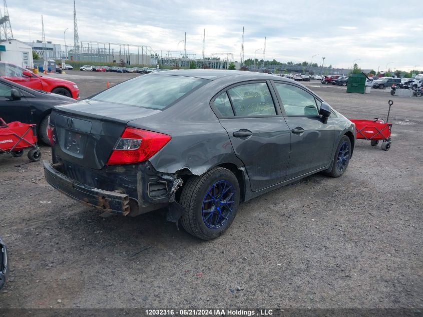 2012 Honda Civic Lx VIN: 2HGFB2F48CH051628 Lot: 12032316