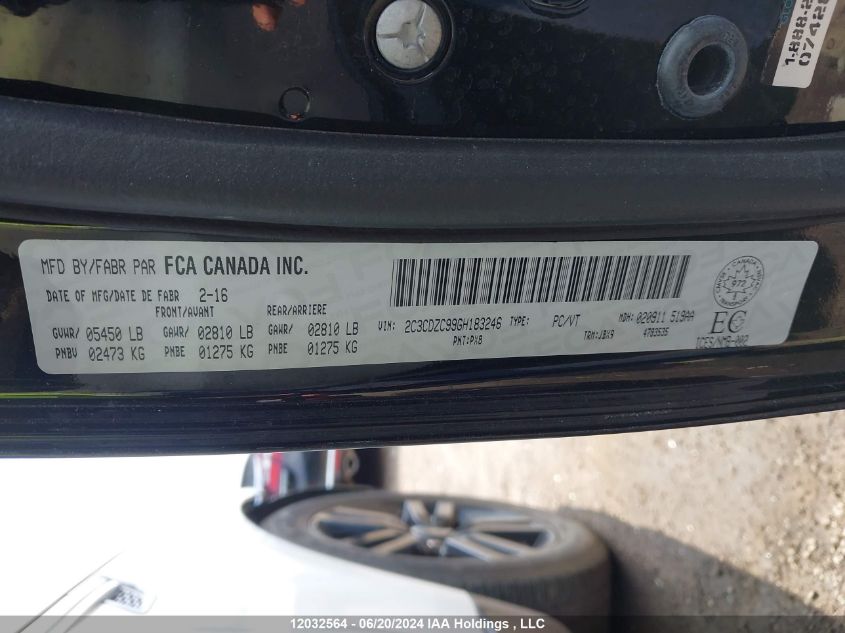 2016 Dodge Challenger Srt Hellcat VIN: 2C3CDZC99GH183246 Lot: 12032564