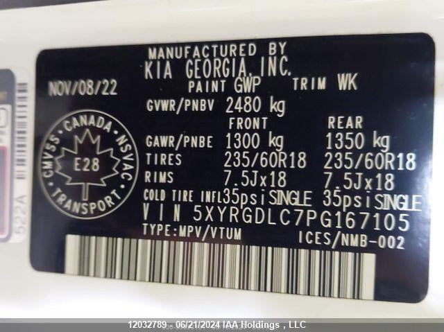 2023 Kia Sorento VIN: 5XYRGDLC7PG167105 Lot: 12032789