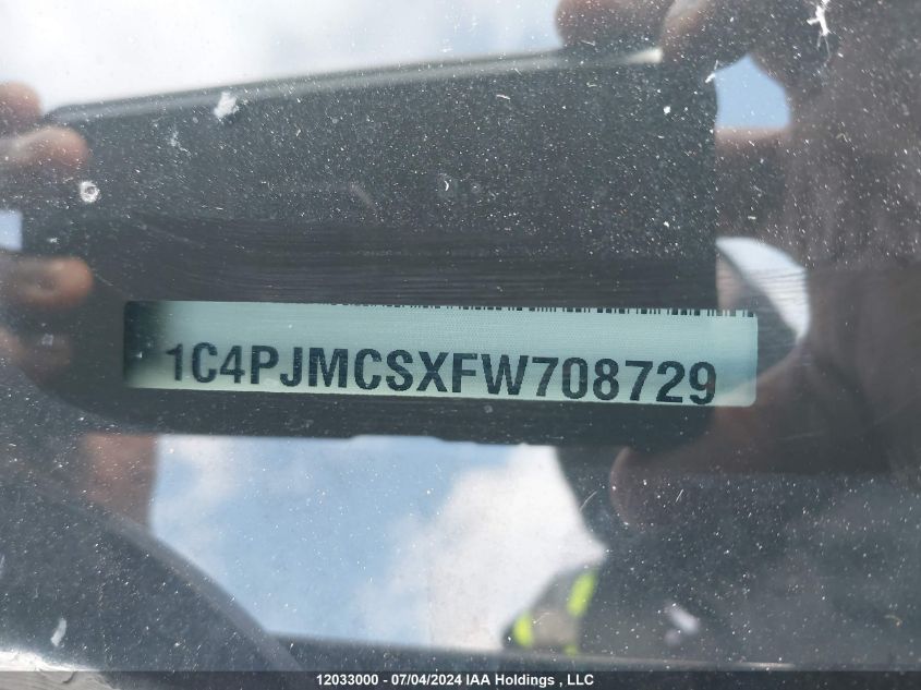 2015 Jeep Cherokee North VIN: 1C4PJMCSXFW708729 Lot: 12033000