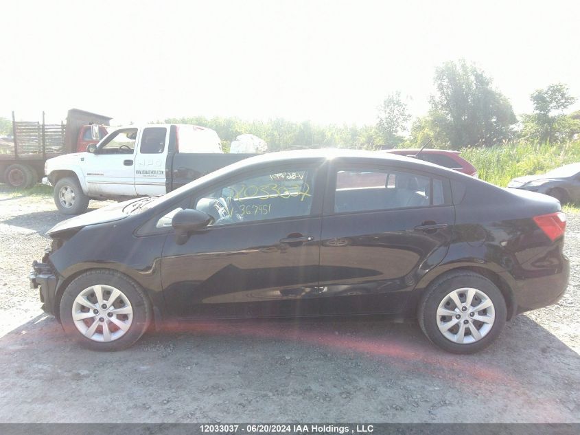 2014 Kia Rio VIN: KNADM4A31E6367951 Lot: 12033037