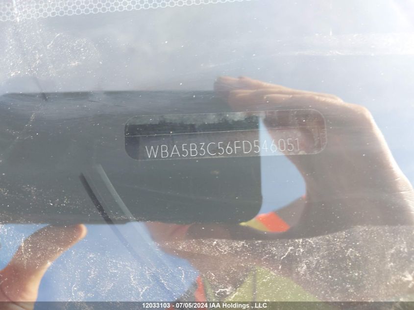 2015 BMW 5 Series VIN: WBA5B3C56FD546051 Lot: 12033103