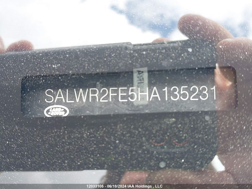 2017 Land Rover Range Rover Sport Sc VIN: SALWR2FE5HA135231 Lot: 12033105