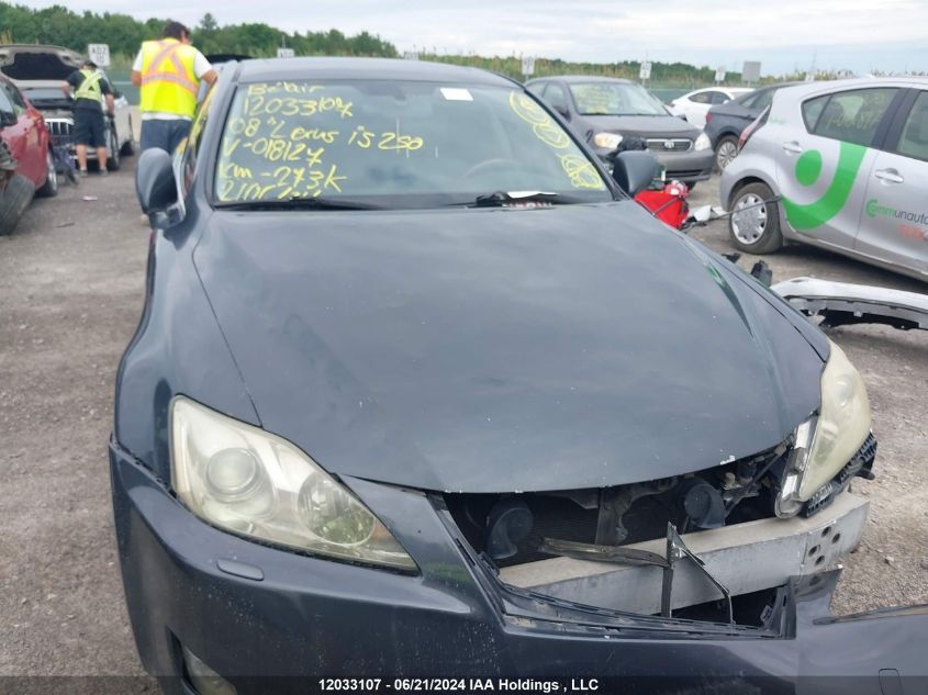 2008 Lexus Is 250 VIN: JTHCK262185018127 Lot: 12033107