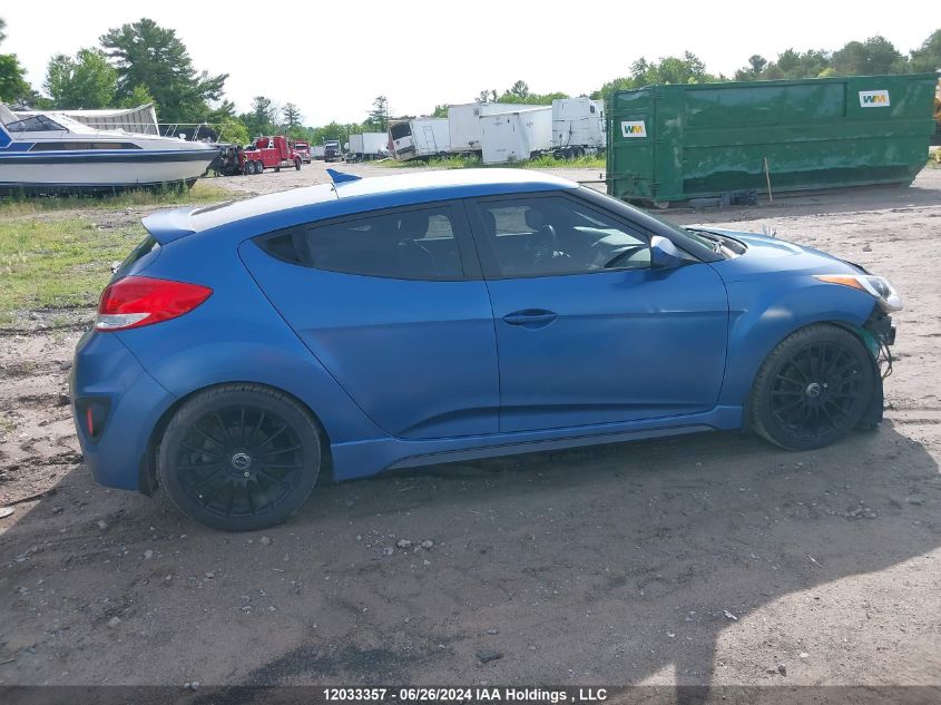 2016 Hyundai Veloster Turbo VIN: KMHTC6AE8GU258248 Lot: 12033357