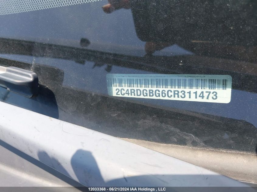 2012 Dodge Grand Caravan Se/Sxt VIN: 2C4RDGBG6CR311473 Lot: 12033368