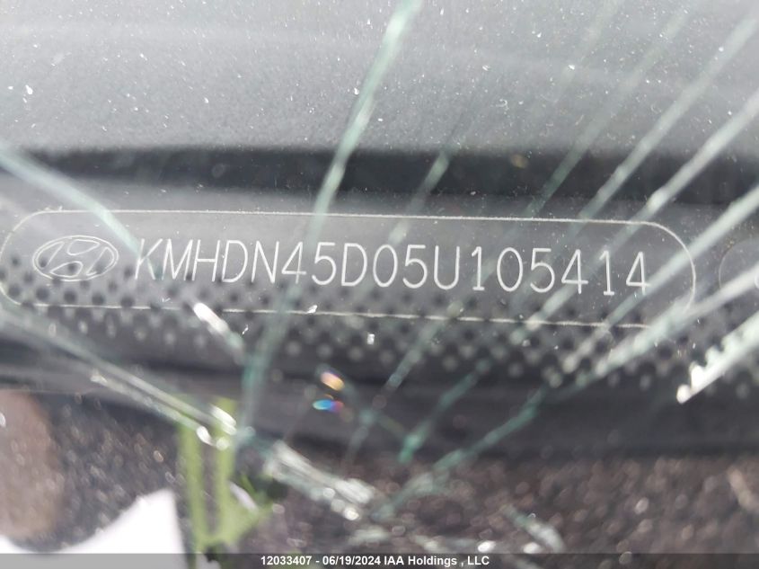 2005 Hyundai Elantra Gls/Gt VIN: KMHDN45D05U105414 Lot: 12033407