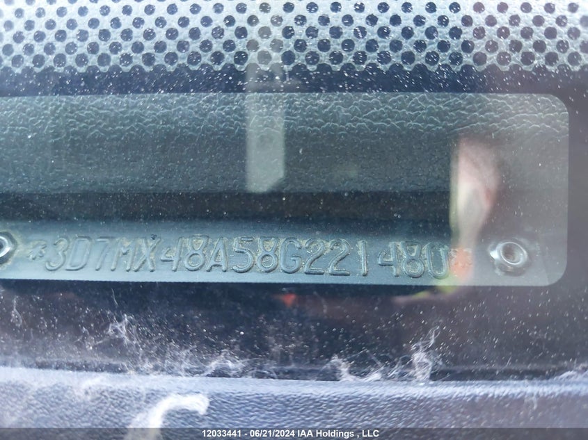 2008 Dodge Ram 3500 Laramie VIN: 3D7MX48A58G221480 Lot: 12033441