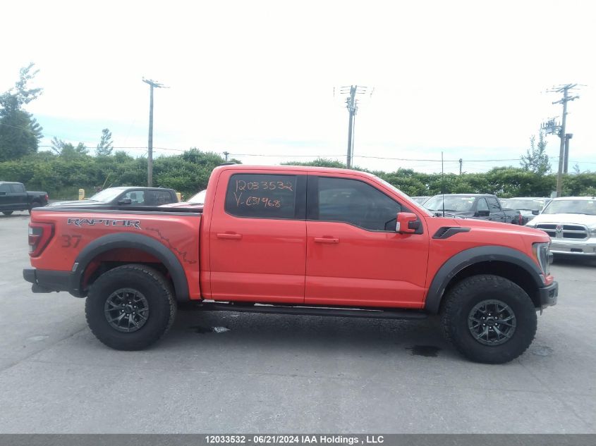 2022 Ford F150 Raptor VIN: 1FTFW1RG2NFC31968 Lot: 12033532