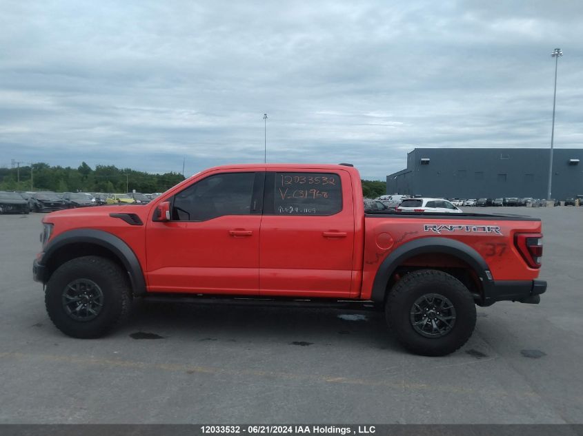 2022 Ford F150 Raptor VIN: 1FTFW1RG2NFC31968 Lot: 12033532