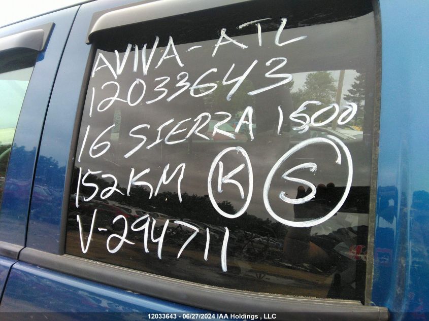 2016 GMC Sierra 1500 VIN: 1GTV2LEC6GZ294711 Lot: 12033643