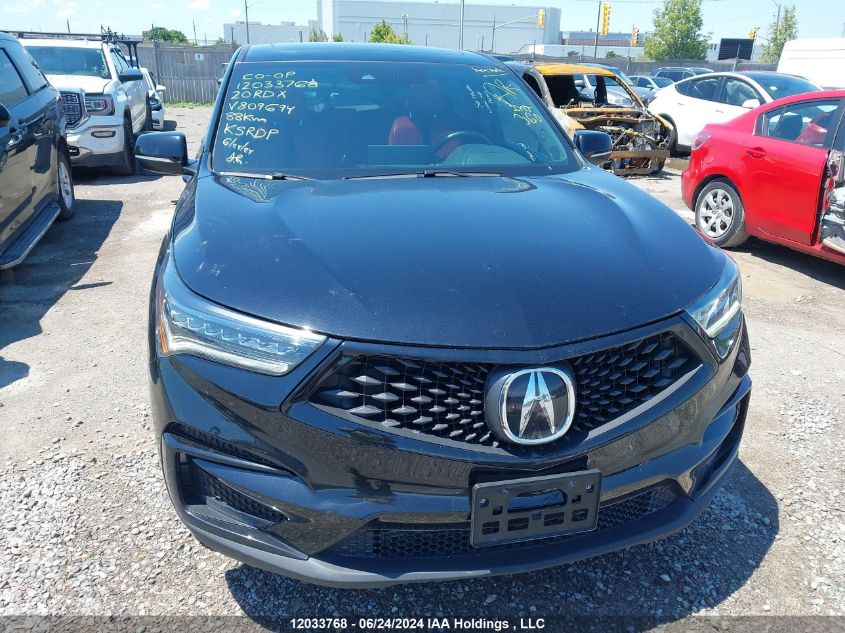 2020 Acura Rdx VIN: 5J8TC2H68LL809694 Lot: 12033768