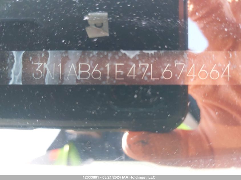 2007 Nissan Sentra 2.0S VIN: 3N1AB61E47L674664 Lot: 12033801