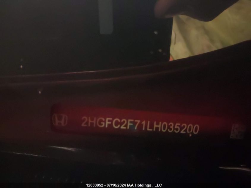 2020 Honda Civic Sedan VIN: 2HGFC2F71LH035200 Lot: 12033852