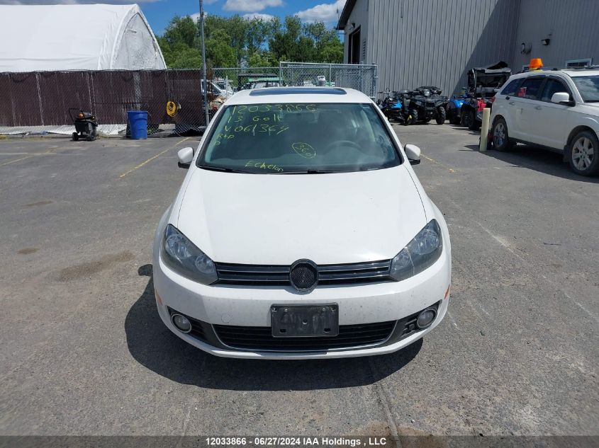 2013 Volkswagen Golf VIN: WVWNM7AJ4DW061364 Lot: 12033866