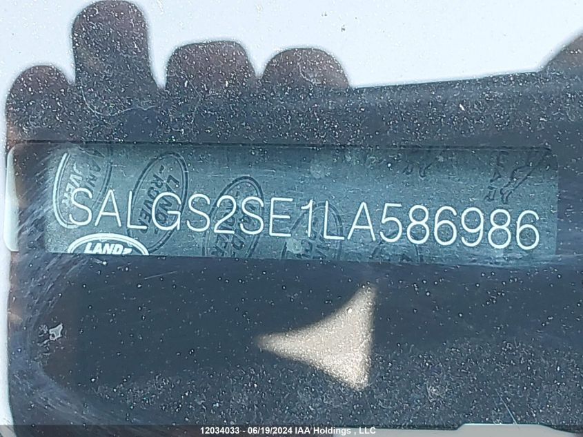 2020 Land Rover Range Rover P525 Hse VIN: SALGS2SE1LA586986 Lot: 12034033