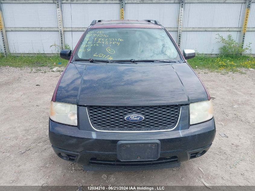 2006 Ford Freestyle VIN: 1FMDK06116GA43754 Lot: 12034210