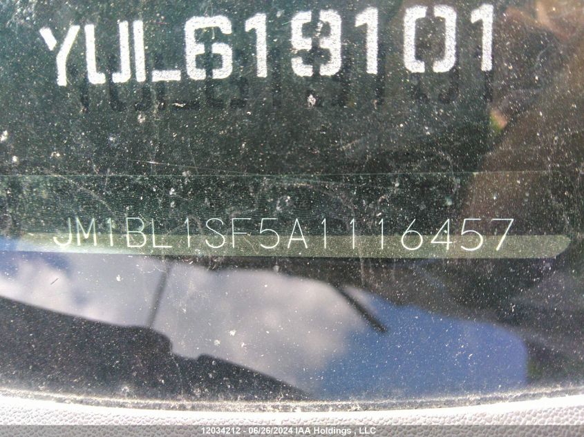 2010 Mazda Mazda3 VIN: JM1BL1SF5A1116457 Lot: 12034212