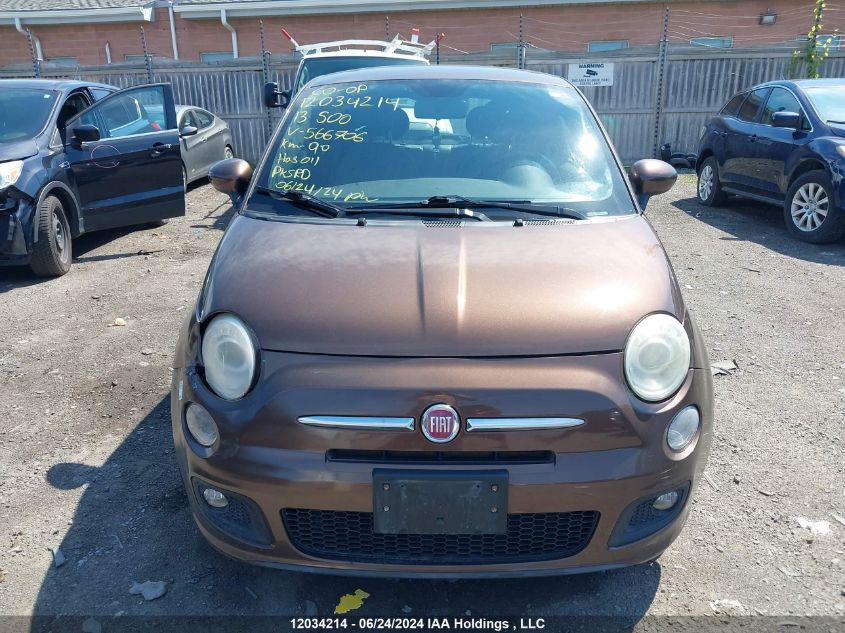 2013 Fiat 500 Sport VIN: 3C3CFFBR8DT566706 Lot: 12034214