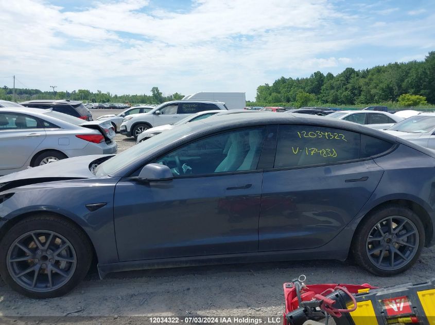 2022 Tesla Model 3 VIN: 5YJ3E1EA5NF174838 Lot: 12034322