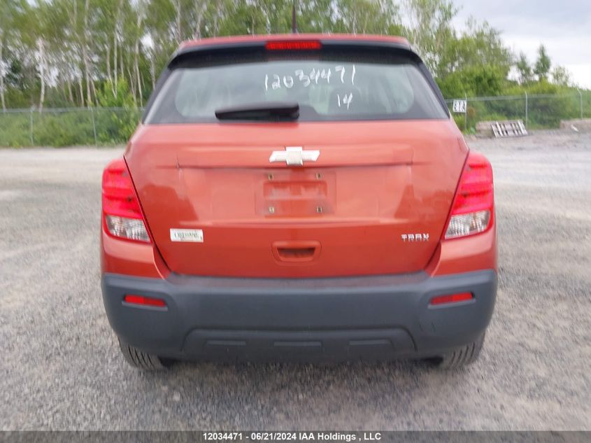 2014 Chevrolet Trax Ls VIN: 3GNCJKEB7EL175802 Lot: 12034471