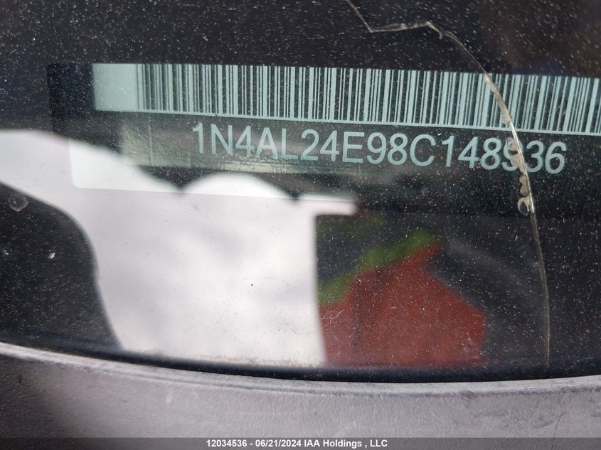 2008 Nissan Altima VIN: 1N4AL24E98C148936 Lot: 12034536