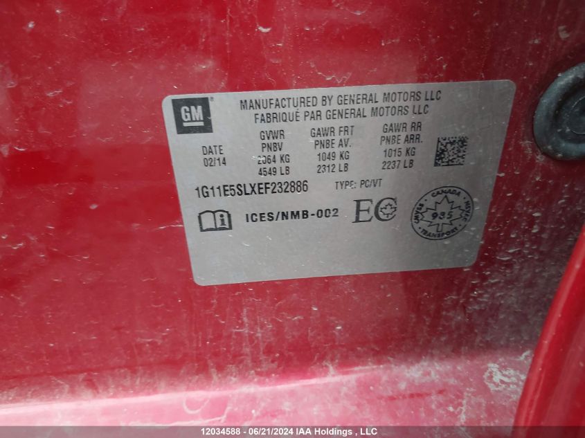 2014 Chevrolet Malibu VIN: 1G11E5SLXEF232886 Lot: 12034588