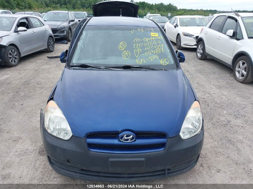 2008 Hyundai Accent VIN: KMHCN35C98U055484 Lot: 12034663