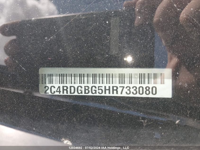 2017 Dodge Grand Caravan Se VIN: 2C4RDGBG5HR733080 Lot: 12034692
