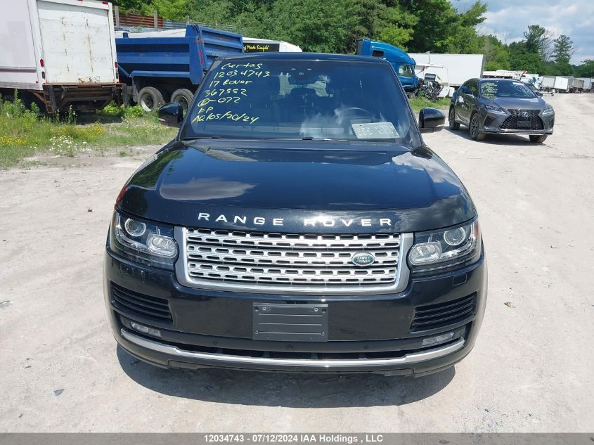 2017 Land Rover Range Rover Supercharged VIN: SALGS5FE9HA367552 Lot: 12034743