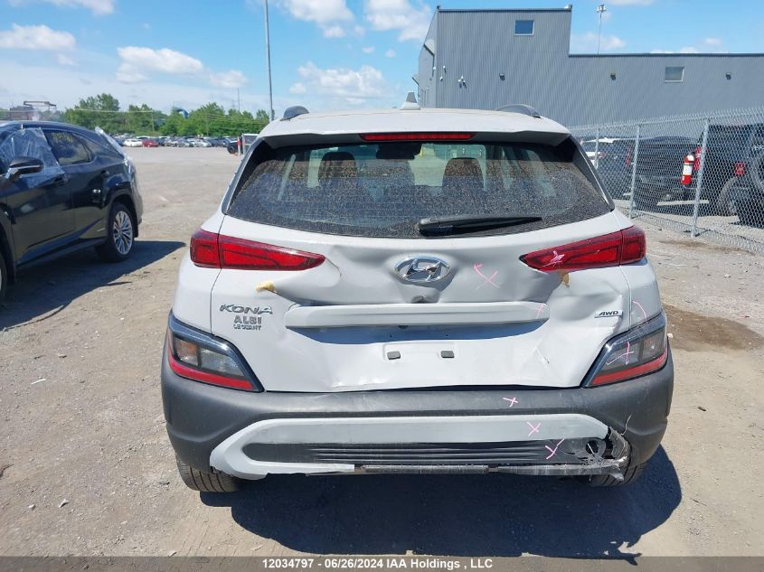 2022 Hyundai Kona Sel/Se VIN: KM8K2CAB3NU825255 Lot: 12034797