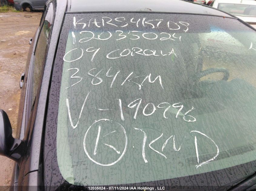 2009 Toyota Corolla S/Le/Xle VIN: 2T1BU40E99C190996 Lot: 12035024