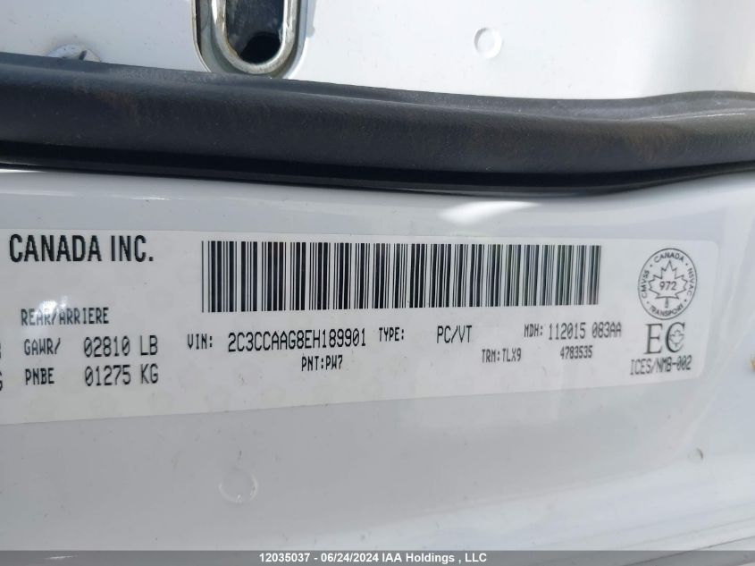 2014 Chrysler 300 Touring VIN: 2C3CCAAG8EH189901 Lot: 12035037