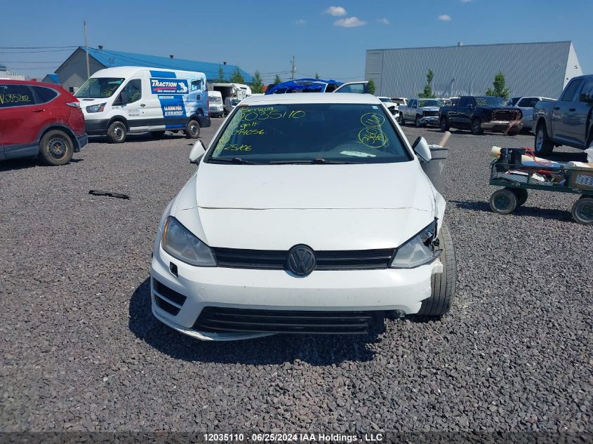 2015 Volkswagen Golf VIN: 3VW117AU2FM094056 Lot: 12035110