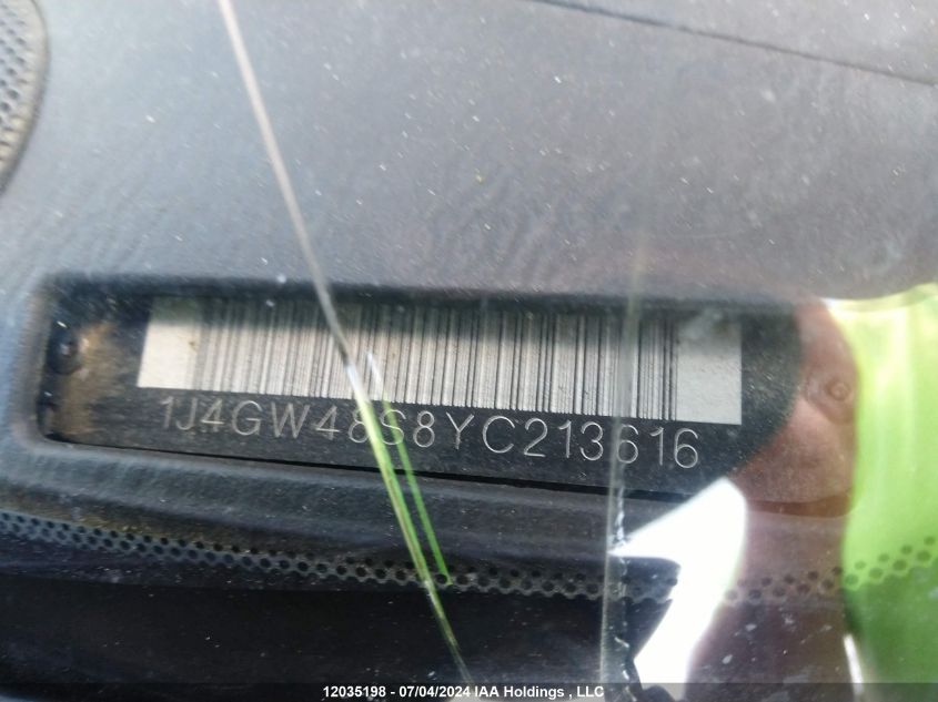 2000 Jeep Grand Cherokee Laredo VIN: 1J4GW48S8YC213616 Lot: 12035198