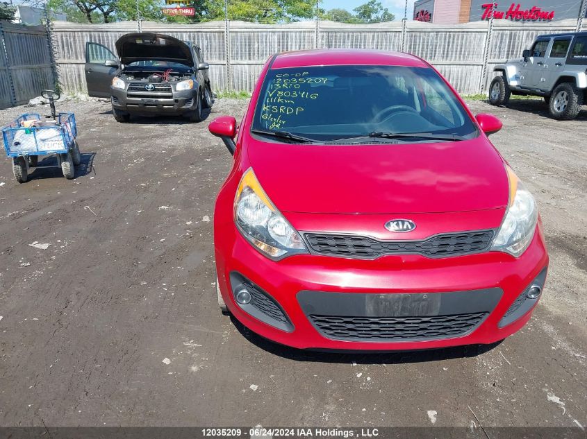 2013 Kia Rio VIN: KNADM5A37D6803416 Lot: 12035209