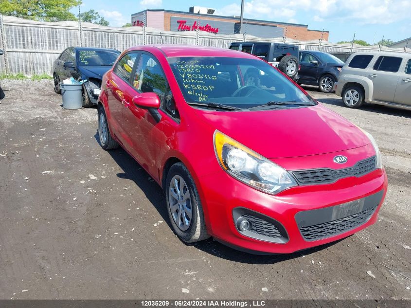 2013 Kia Rio VIN: KNADM5A37D6803416 Lot: 12035209