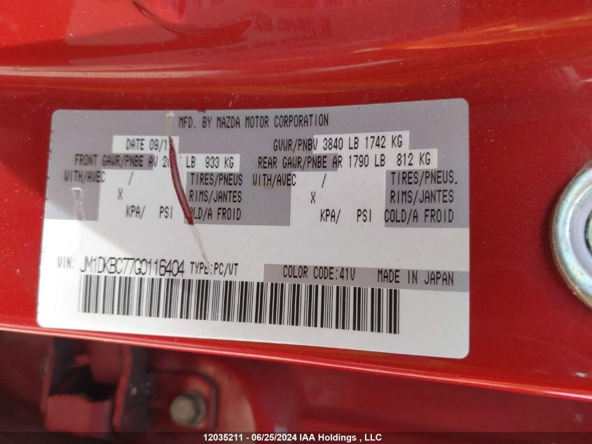 2016 Mazda Cx-3 VIN: JM1DKBC77G0116404 Lot: 12035211