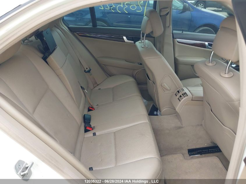 2012 Mercedes-Benz C-Class C 250 VIN: WDDGF8FB9CA636778 Lot: 12035322