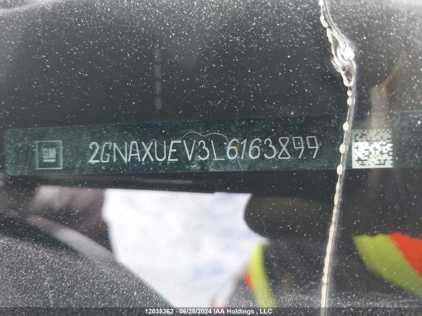 2020 Chevrolet Equinox VIN: 2GNAXUEV3L6163899 Lot: 12035362