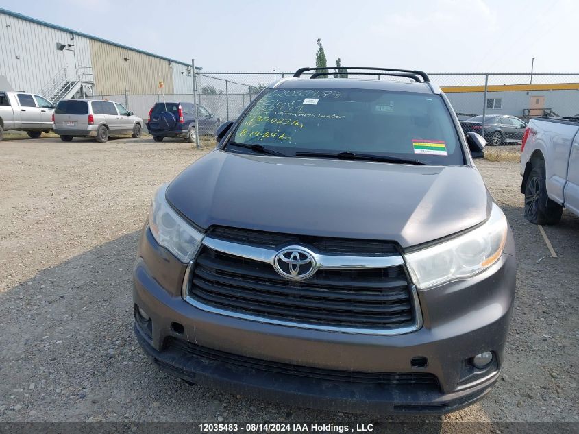 2014 Toyota Highlander Xle VIN: 5TDJKRFH2ES022411 Lot: 12035483
