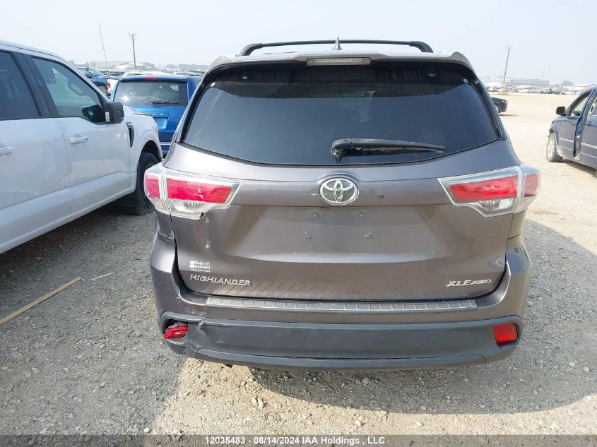 2014 Toyota Highlander Xle VIN: 5TDJKRFH2ES022411 Lot: 12035483