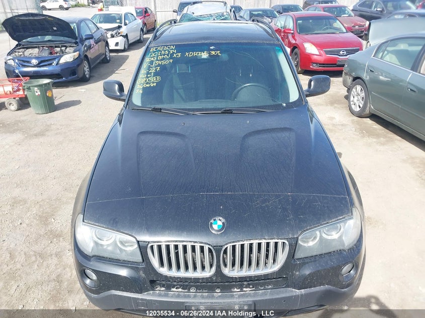 2010 BMW X3 xDrive30I VIN: WBXPC9C41AWJ34509 Lot: 12035534