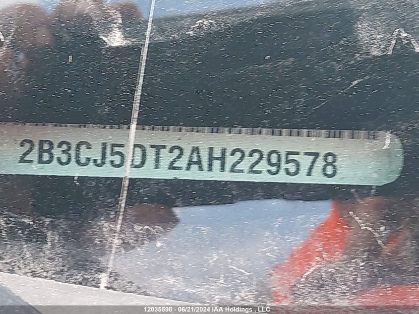 2010 Dodge Challenger R/T VIN: 2B3CJ5DT2AH229578 Lot: 12035598
